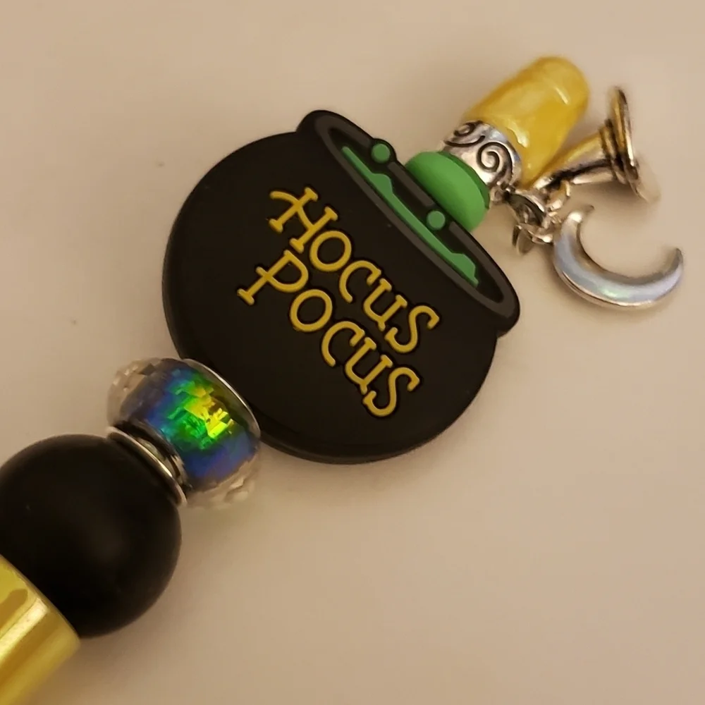 Handmade Iridescent Hocus Pocus Beaded Silicone Focal Bead Pen